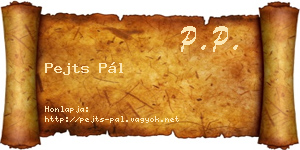 Pejts Pál névjegykártya
